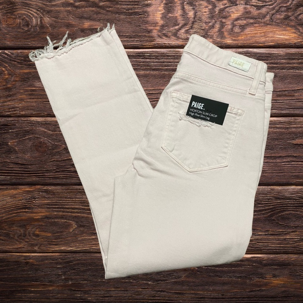 PAIGE hoxton raw hem destructed skinny crop jeans - Picture 7 of 13